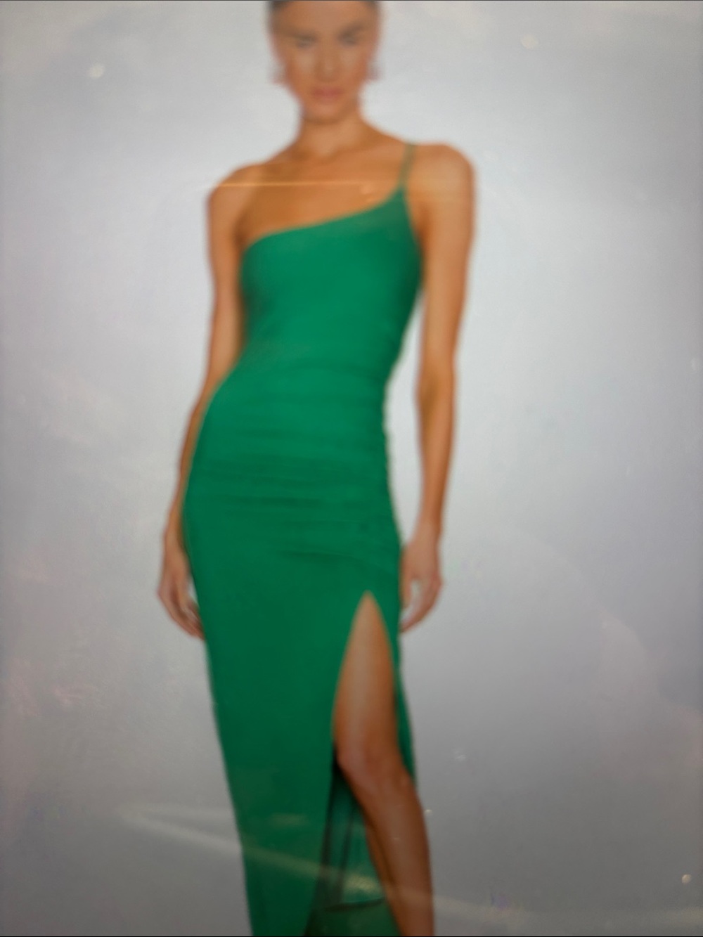 Lovers + Friends Emerald Green Draped Slip Maxi Dress